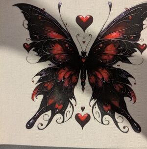 Elegant Black and Red Butterfly Small Tote Bag